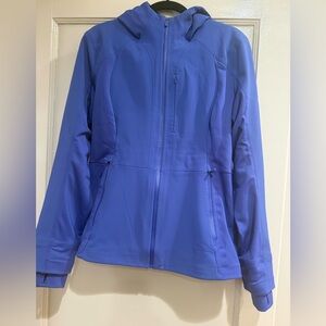 LULULEMON CROSS CHILL JACKET RepelShell Psychic Blue Size 12 EUC
